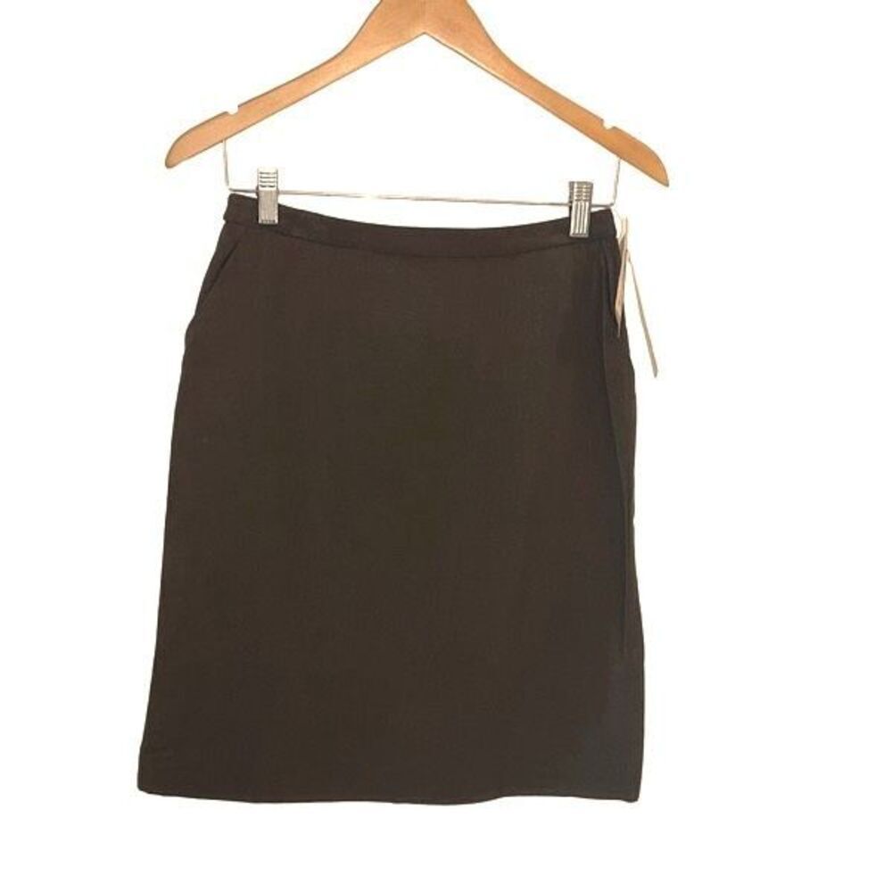 Jones New York Vintage Womens Pure New Wool Back Zip Pencil Skirt Bronze Size 8P